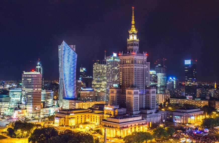 high-rise buildings during night time