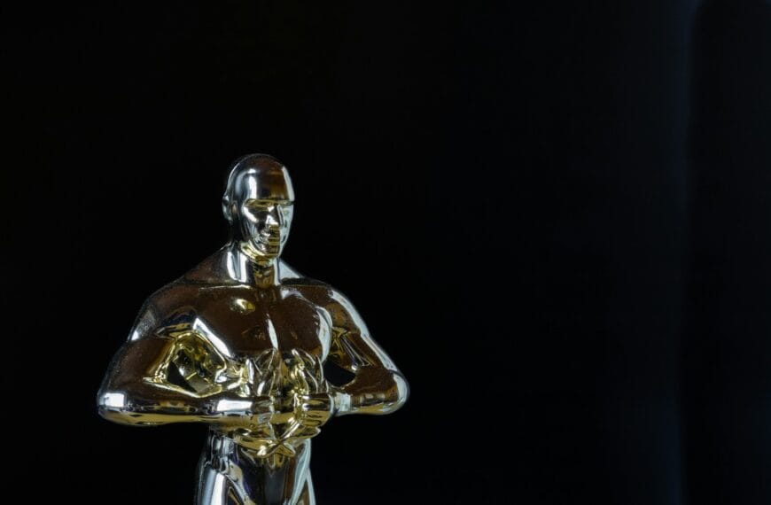 a gold and silver statue