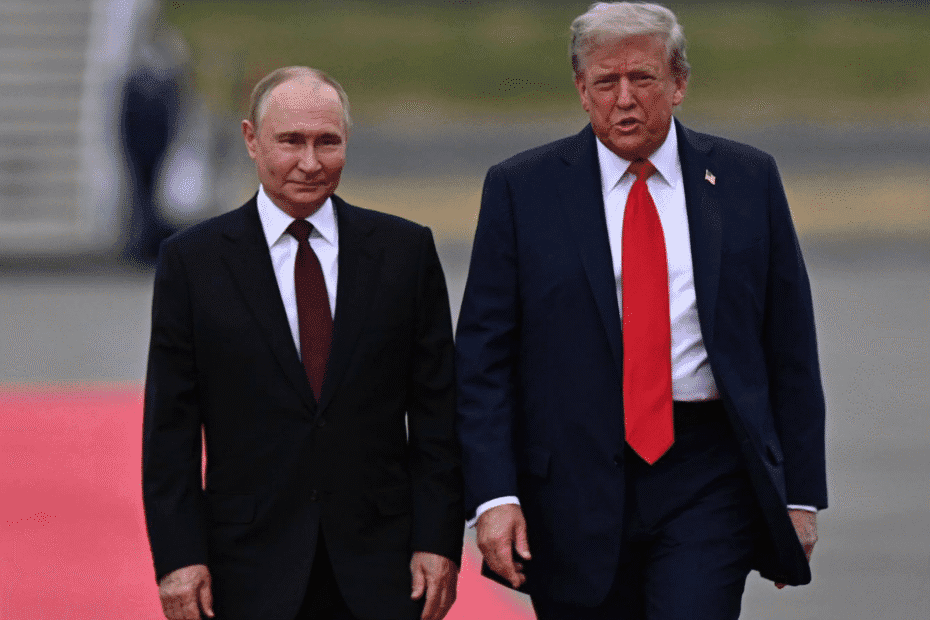 Donald Trump i Władimir Putin w Anchorage na Alasce